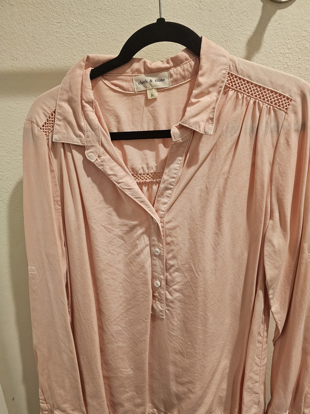 cloth & stone Blush Pink Button-Front Peasant Blouse